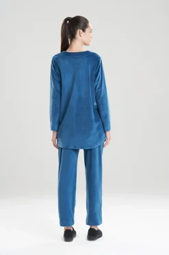 Natori Pajama Tops|Lounge Tops-Velour Long Sleeve Top