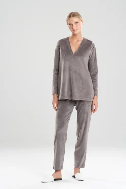 Natori Pajama Tops|Lounge Tops-Velour Long Sleeve Top