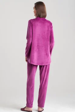 Natori Pajama Tops|Lounge Tops-Velour Long Sleeve Top