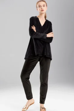 Natori Pajama Tops|Lounge Tops-Velour Long Sleeve Top