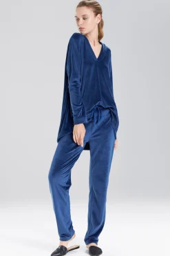 Natori Pajama Tops|Lounge Tops-Velour Long Sleeve Top