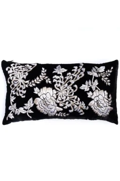 Natori Bedding|Throw Pillows-Velvet Mandarin Embroidered Oblong Pillow