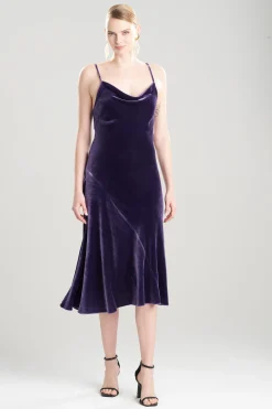 Natori Dresses-Velvet Short Cowl Gown