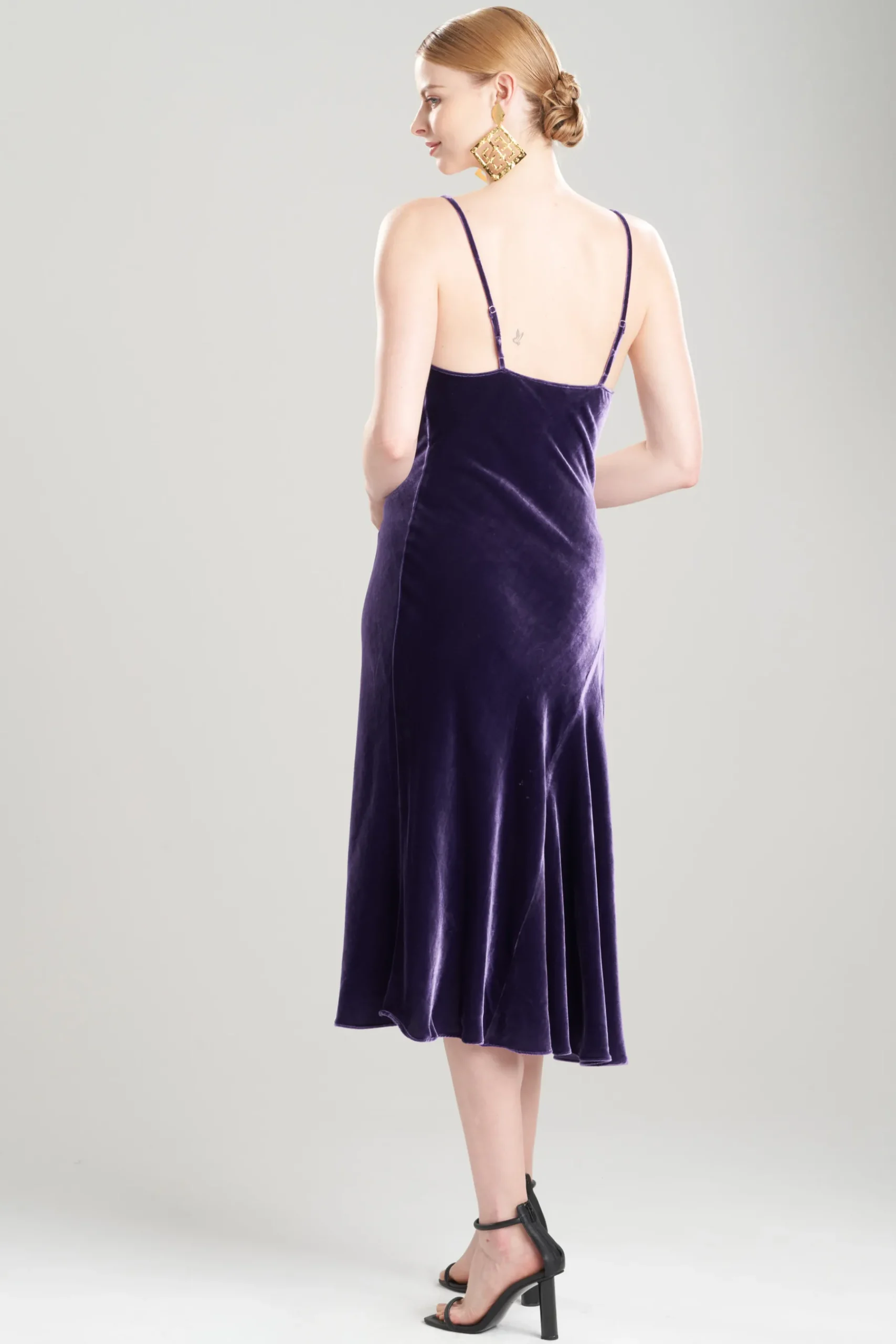 Natori Dresses-Velvet Short Cowl Gown