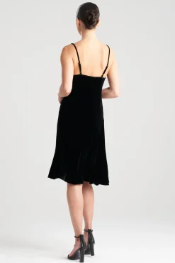Natori Dresses-Velvet Short Cowl Gown