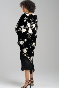 Natori Scarves & Shawls-Velvet Silk Embroidered Shawl