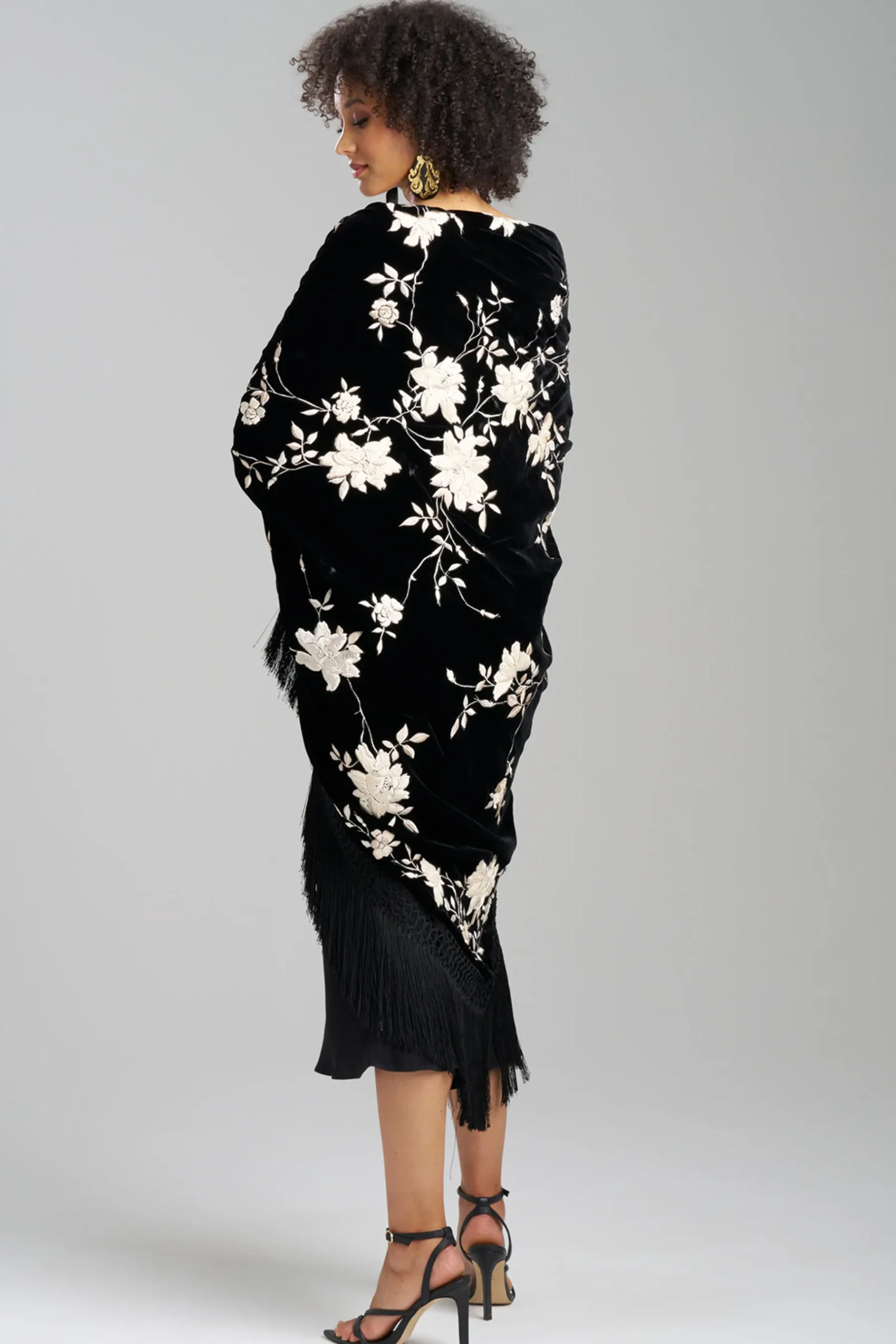 Natori Scarves & Shawls-Velvet Silk Embroidered Shawl