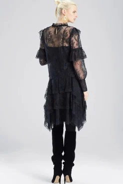 Natori Tops, Shirts & Tunics-Viscose Satin Long Sleeved Lace Top