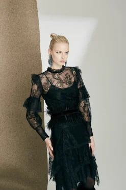 Natori Tops, Shirts & Tunics-Viscose Satin Long Sleeved Lace Top
