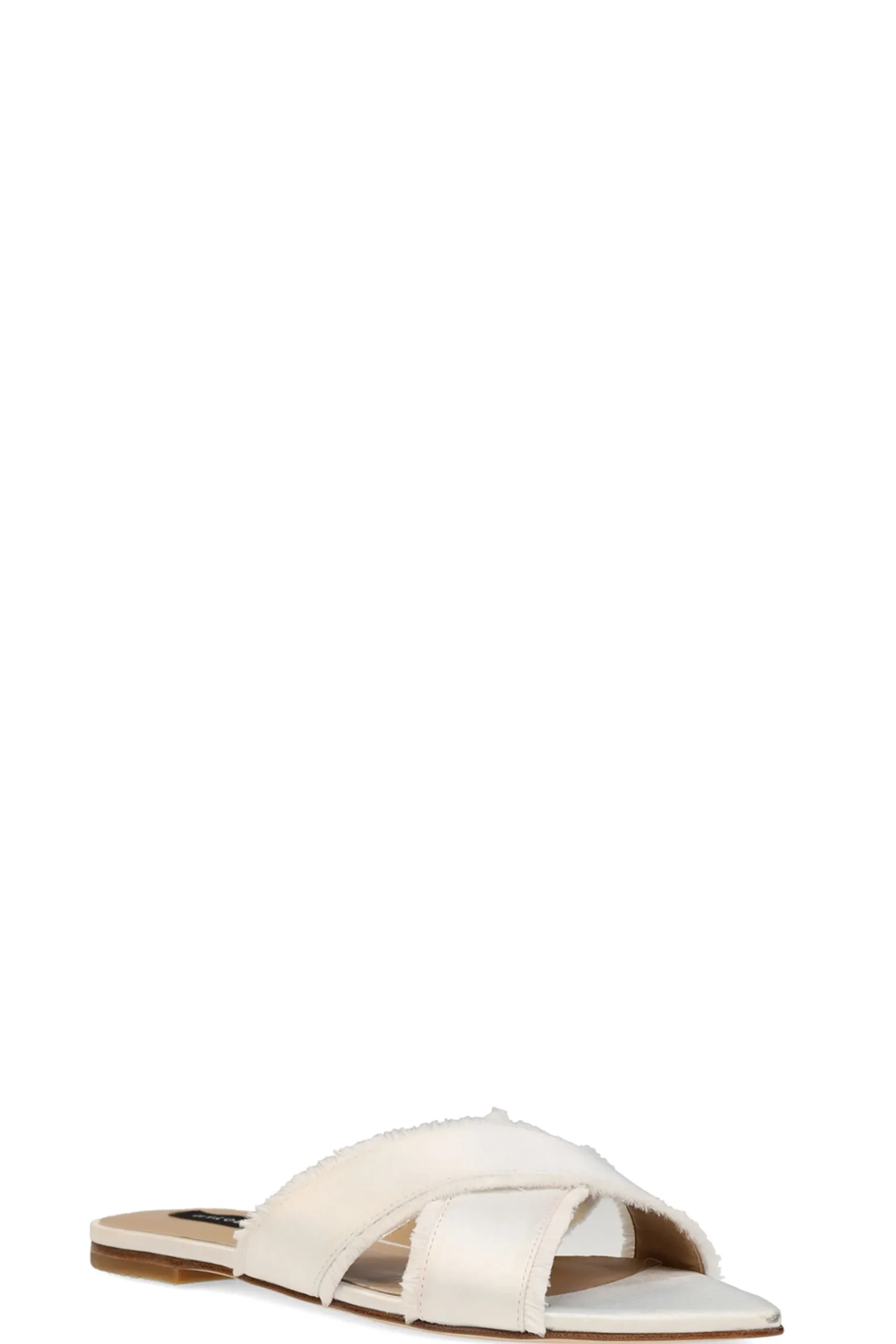 Natori Sandals|Slides-Wayu Satin Fringe Cross Slide Sandals