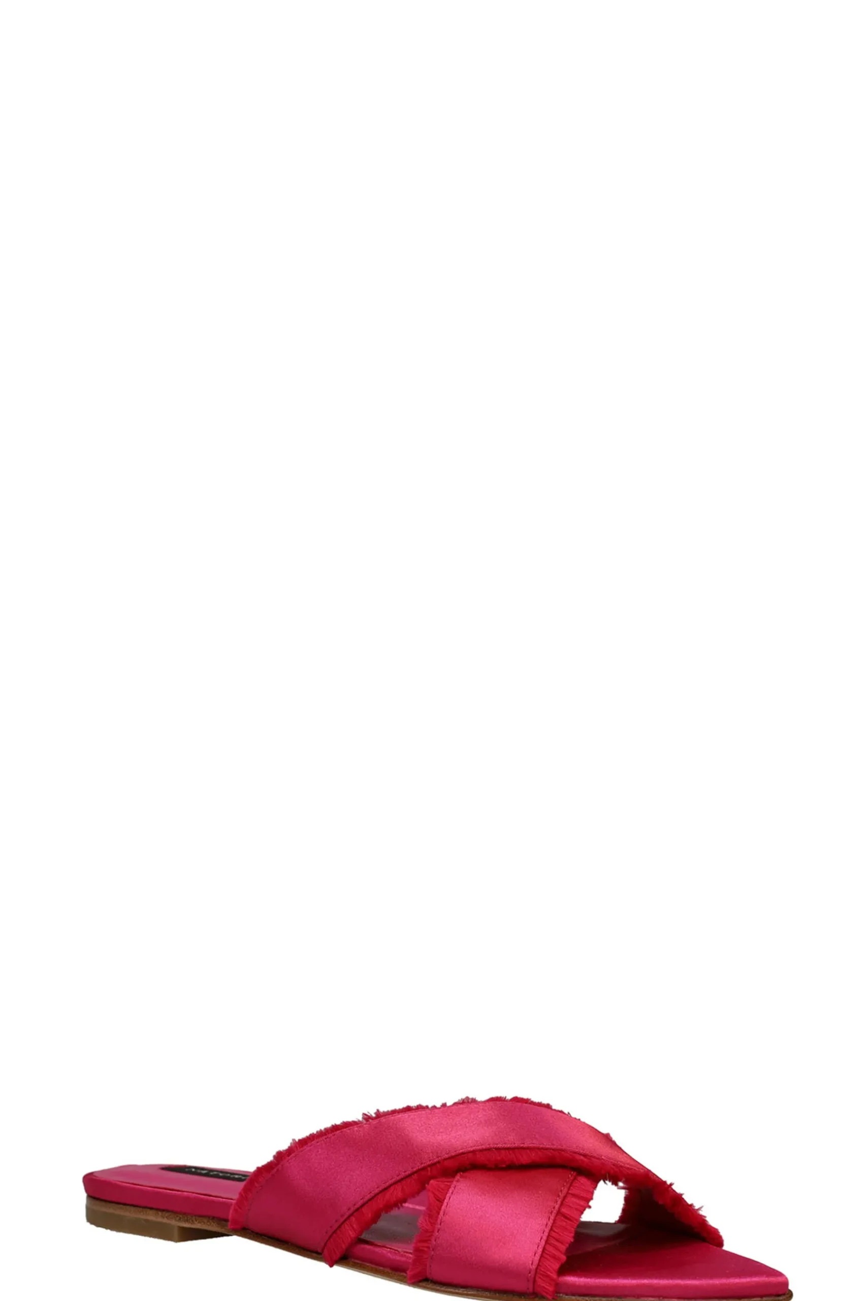 Natori Sandals|Slides-Wayu Satin Fringe Cross Slide Sandals