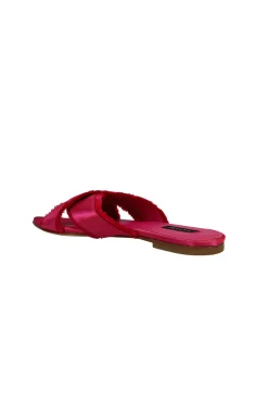Natori Sandals|Slides-Wayu Satin Fringe Cross Slide Sandals