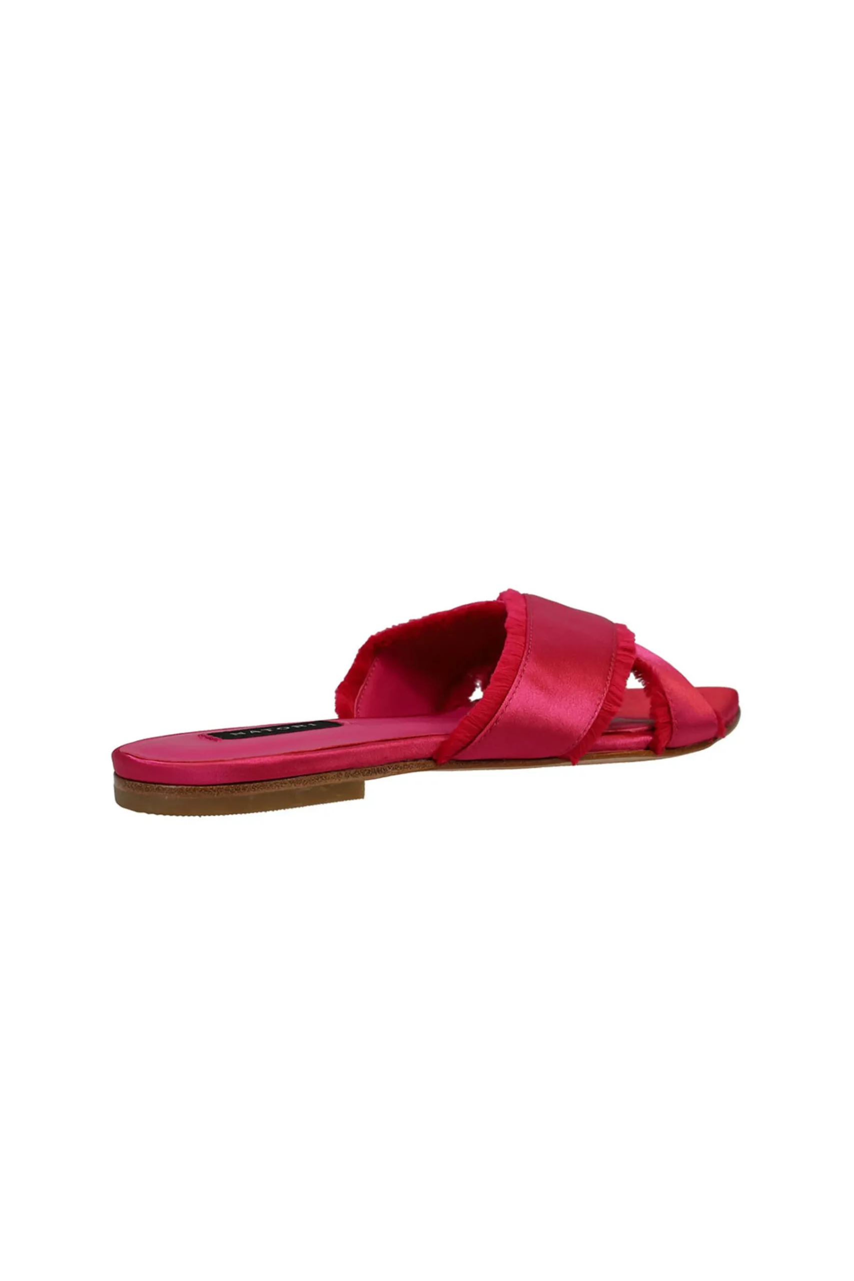 Natori Sandals|Slides-Wayu Satin Fringe Cross Slide Sandals