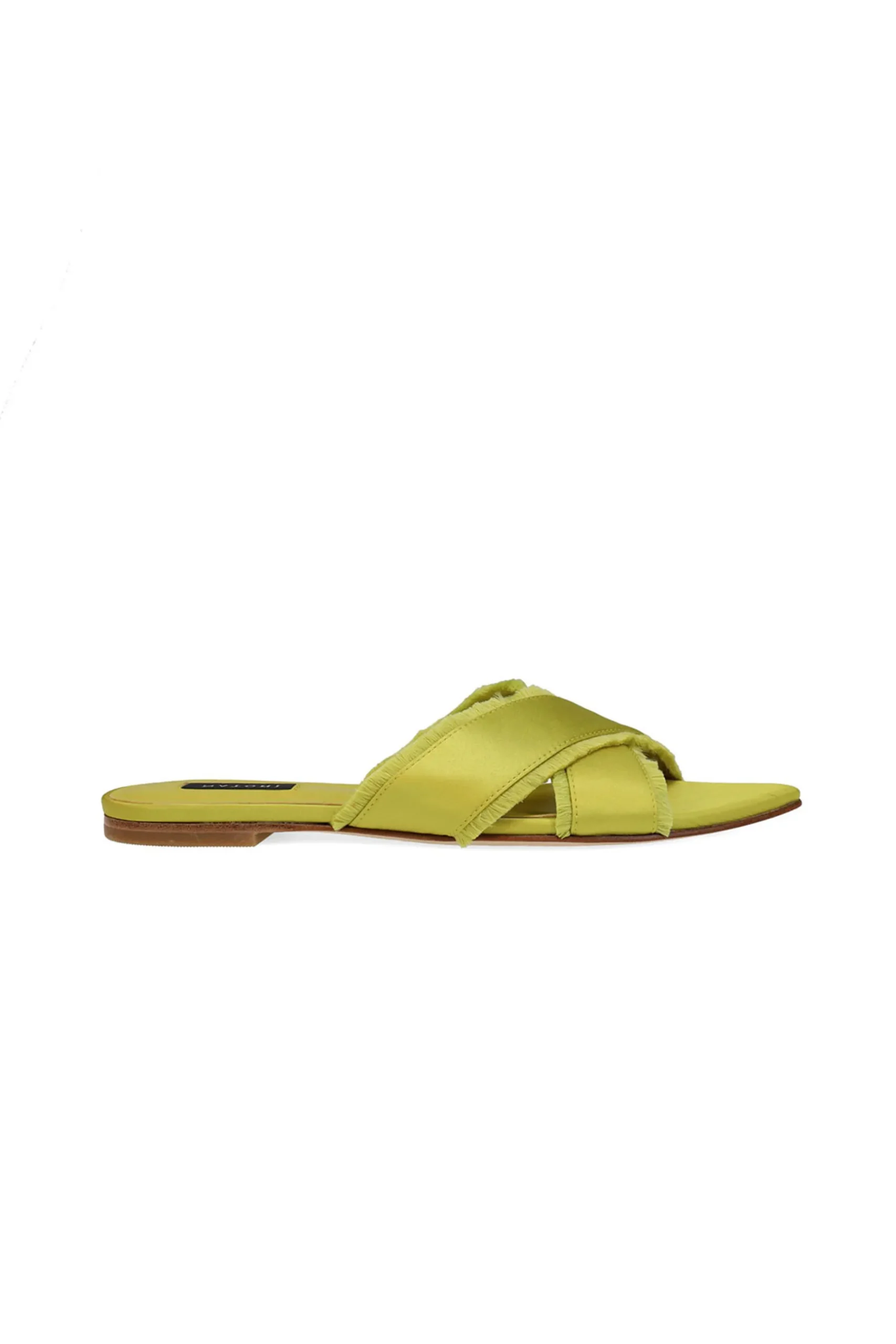 Natori Sandals|Slides-Wayu Satin Fringe Cross Slide Sandals