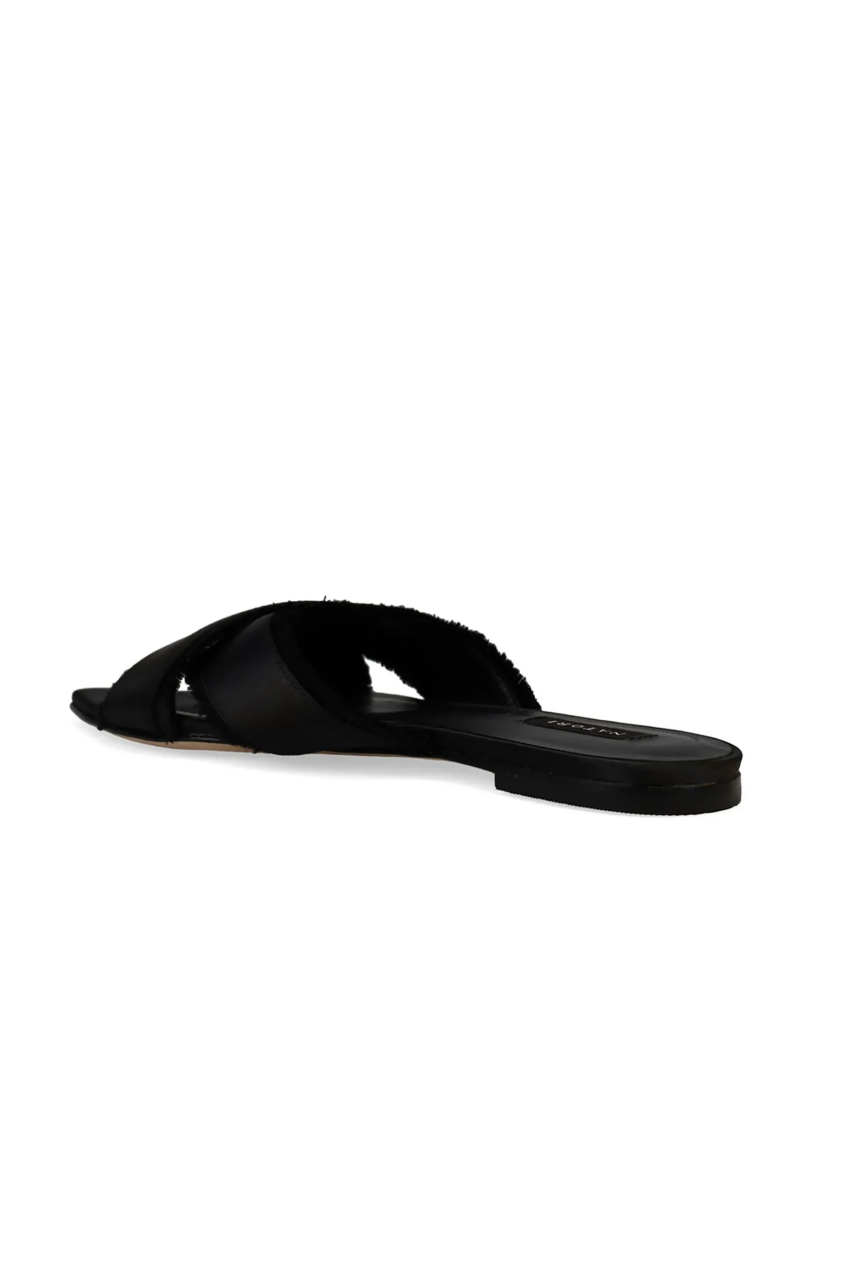 Natori Sandals|Slides-Wayu Satin Fringe Cross Slide Sandals