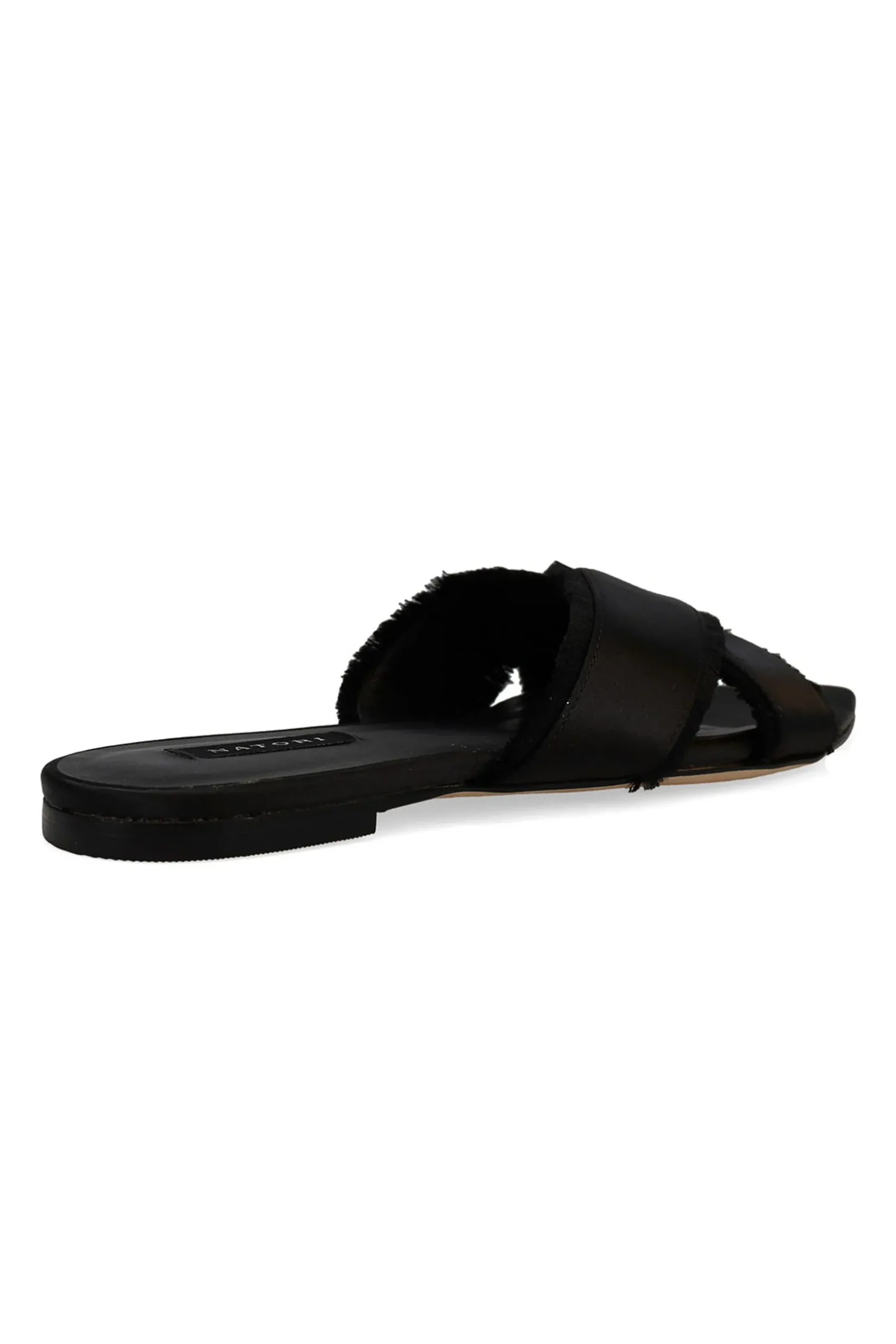Natori Sandals|Slides-Wayu Satin Fringe Cross Slide Sandals