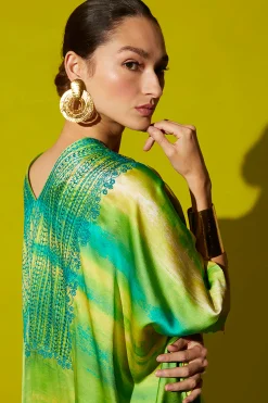Natori Caftan Dresses-Yoriko Embroidery Silk Caftan