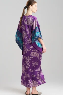 Natori Caftan Dresses-Ysobel Drop Sleeve Silk Caftan