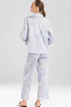 Natori Pajama Sets-Zebra - Cotton Sateen Notch PJ