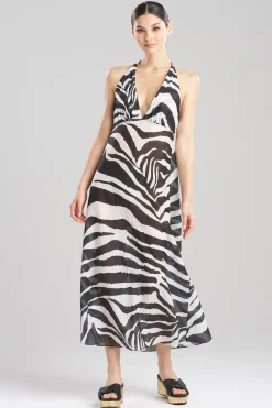 Natori Dresses|Beach Dresses-Zebra Cotton Silk Dress