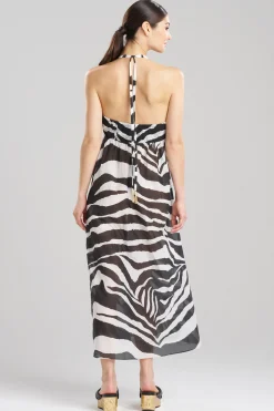 Natori Dresses|Beach Dresses-Zebra Cotton Silk Dress