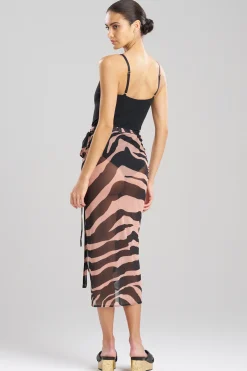 Natori Pareos-Zebra Mesh Sheer Sarong